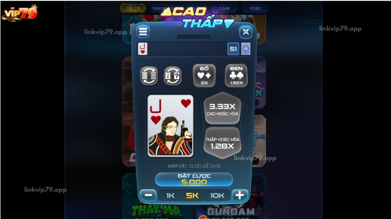 Tìm hiểu về mini game Cao Thấp tại Vip79